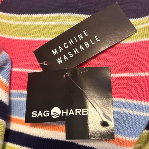 Sag Harbor Multicolor Striped Sleeveless Sweater - Picture 2 of 6